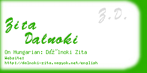 zita dalnoki business card